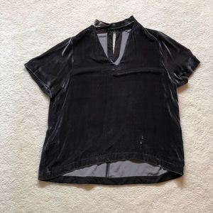 Madewell collar v-neck velvet shirt